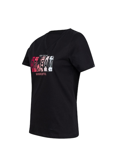 2as Alone Baskılı V Yaka Kadın T-shirt 404 Siyah