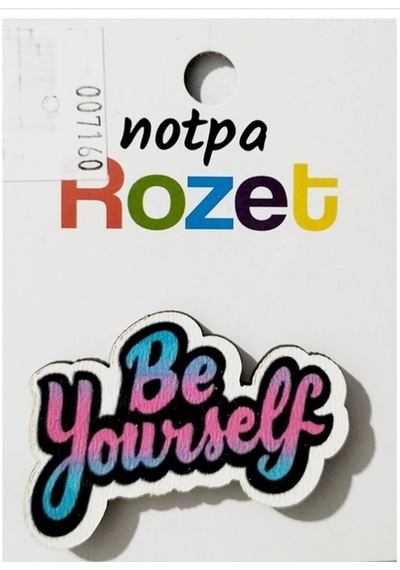 Notpa Rozet Ahşap Be Yourself - 3 Adet Çok Renkli