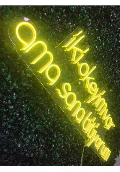 İki Okeyim Var Ama Sana Bitiyorum Yazılı Neon Led Tabela 80x35cm