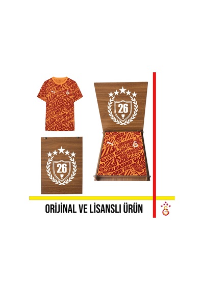 Galatasaray Lisanslı Puma Culture T-shirt 26 Şampiyonluk Ahşap Kutulu 78291706 Kırmızı