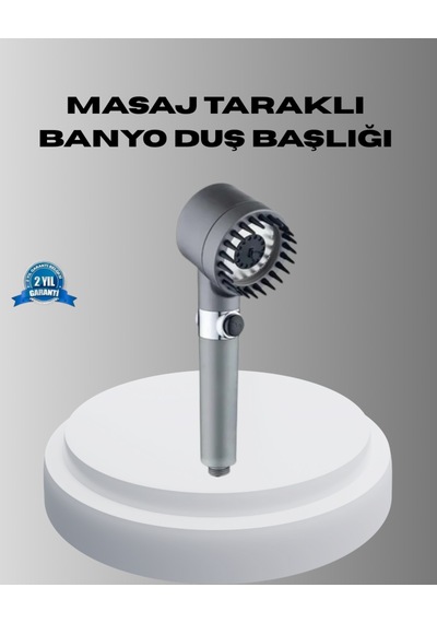 Spa Etkili Masaj Uçlu Duş Başlığı Ergonomik Tasarım Siyah