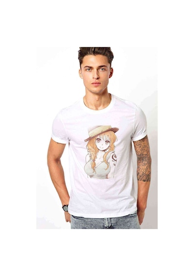 Anime One Piece Prates Baskılı Beyaz Erkek Tshirt