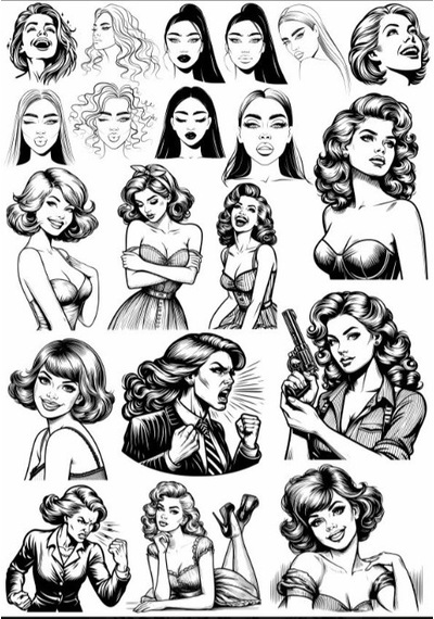 Siyah Beyaz Sticker Set