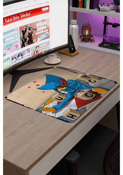 Poppy Playtime Kaymaz Dikişli Kauçuk Oyuncu Mousepad V4 - 48x40 Xl Gaming Mouse Pad Fare Altlığı