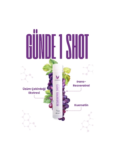 Vitisfera Resveratrol Shot Orman Meyveleri Aromalı 20 x 25 ML