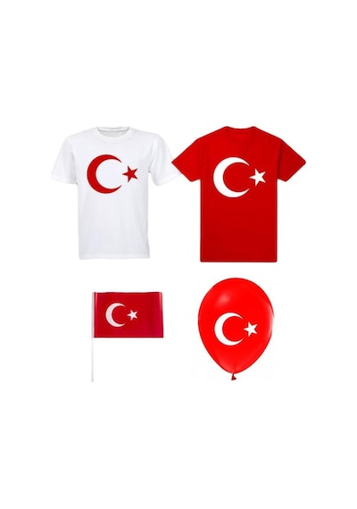 Masho Kids Ay Yıldız Baskılı Tişört - Milli Bayram Gösterileri Için Ay Yıldı (381322261)