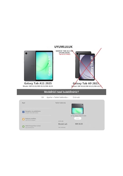 Samsung Galaxy Tab A11 8.7 İnç Sm-x130 Uyumlu Köşe Korumalı Şeffaf Esnek Antishock Kılıf Arka Kapak