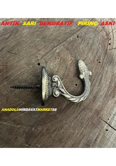 Pirinç Askı Antik Sarı Askı Mini Kanca Tesbih Askısı 1Adet