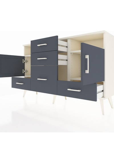 Arges Konsol 4 Raflı 5 Çekmeceli 2 Kapaklı 132x30x83 Aytaşı-antrasit/antrasit Antrasit/antrasit Arges Konsol 4 Raflı 5 Çekmeceli 2 Kapaklı 132x30x83 Aytaşı-antrasit/antrasit Antrasit/antrasit