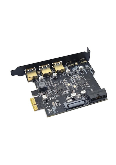 5 Port Pci-e Express Usb 3.0 Type C 3.2 Çoklayıcı Riser Kart