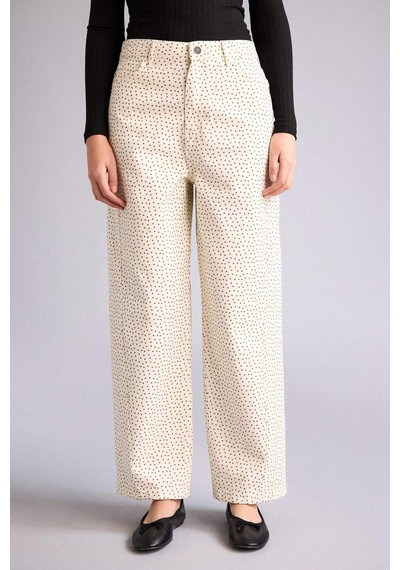 Defacto Baggy Fıt Normal Bel Standart Boy Gabardin Pantolon G9492ax26spwt81 Beyaz-wt81