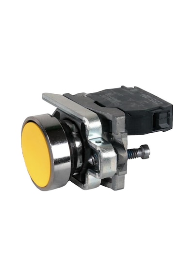 Schneider 22MM 1NA Metal Sarı Yaylı Buton - XB4BA51