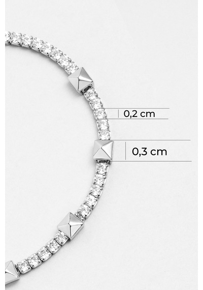 So Chic Dream 18 Ayar Beyaz Altın Kaplama 19 Cm Gümüş Su Yolu Bileklik Rodyum