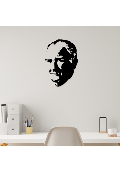 Atatürk Silüeti Lazer Kesim Metal Tablo Tasarım