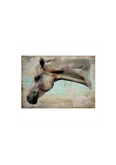 Bedeko Beyaz At Model Ahşap Tablo 50 Cm X 70 Cm