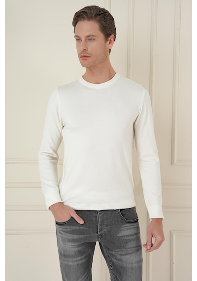 Efor Tr 875 Slim Fit Ekru Klasik Triko Ekru