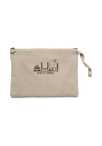 Keep It Simple Krem Clutch Astarlı Cüzdan / El Çantası