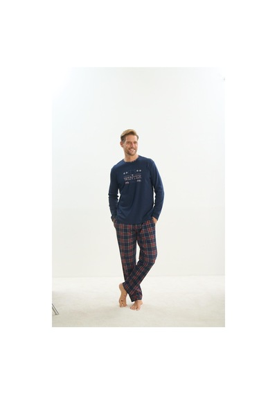 Sevim Erkek Uzun Kol Lacivert Pijama Takım C1t2n5o9 001