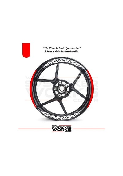 Cfmoto Nk Jant Sticker Motosiklet Jant Sticker Set Ay Modeli Kırmızı