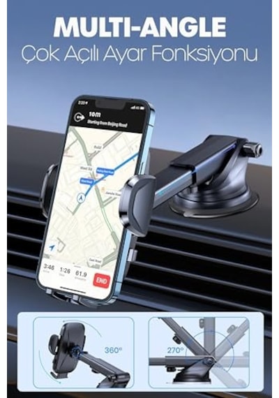 2 Modlu Klima + Torpido Araç Telefon Tutacağı Cam Havalandırma Vantuzlu Araba Telefon Tutucu Tt01 Diğer