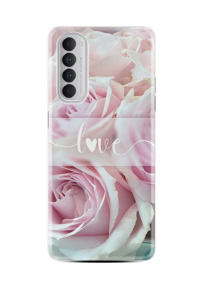 Oppo Reno 4 Pro Kılıf Hayat Serisi Desenli Love White Flowers-ürün Kodu 2012