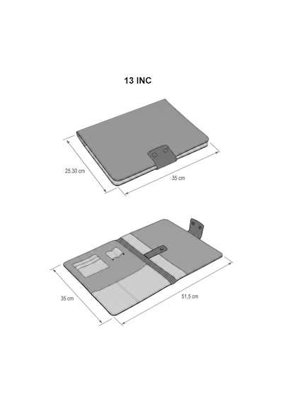 Macbook Air Pro 13.3 -14 İnç Organizer Evrak & Laptop Ve Tablet Çantası Kahverengi