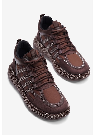Mubiano Kadın Paraşüt Sneaker Süet Detaylı Taşlı Günlük Spor Ayakkabı Vona Kahverengi Mubiano Kadın Paraşüt Sneaker Süet Detaylı Taşlı Günlük Spor Ayakkabı Vona Kahverengi