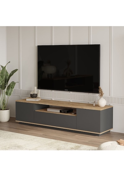 Aven Tv Ünitesi Tv Sehpası Kapaklı 180cm Çam-antrasit Ave7-aa Atlantik Çam - Antrasit Aven Tv Ünitesi Tv Sehpası Kapaklı 180cm Çam-antrasit Ave7-aa Atlantik Çam - Antrasit