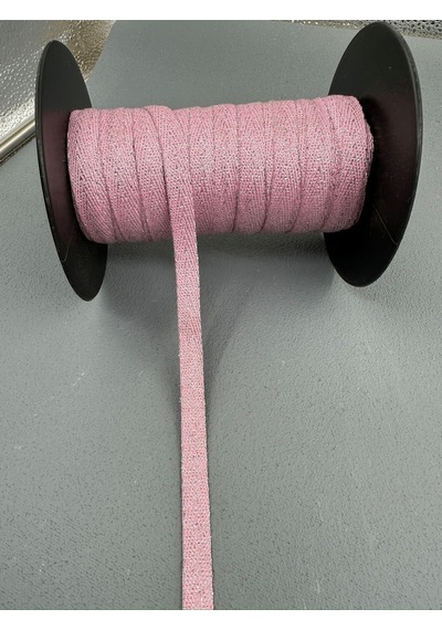 Paşateks 1 Cm Balıksırtı Simli Şerit-5 Metre-pembe