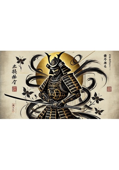 Ti-play Shogun Black 60x90cm Modern Samuray Pvc Çerçevesiz Tablo