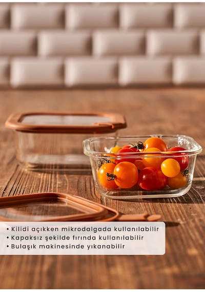 Bella Maison Sandy 2'li Cam Saklama Kabı Seti Kahverengi Kahverengi