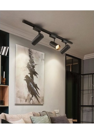 Alüminyum Gövde 30 Watt 4000 Kelvin Ilık Beyaz Ledli Çok Kaliteli Ray Spot , Led Armatür Ray Hariç Siyah