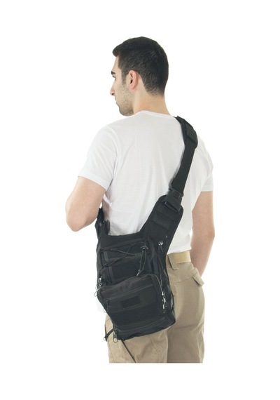 2AS Mıl-tec Cordura Çok Fonksiyonlu Siyah Omuz Çantası-3699