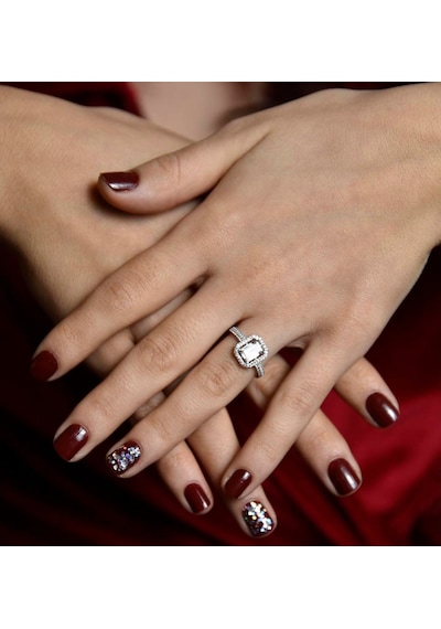 Baget Beyaz Altın Tektaş Yüzük 1,50 Karat 399604182