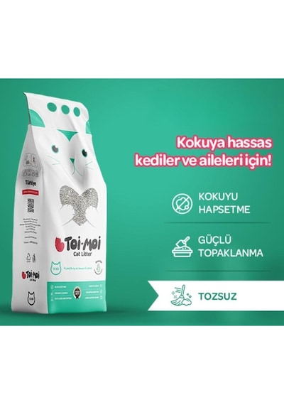 Toi Moi Kokusuz İnce Taneli Topaklanan Bentonit Kedi Kumu 10 Lt
