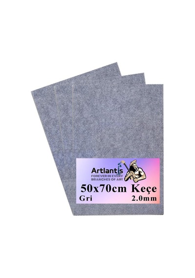 Gri Keçe 50x70 Cm 2.0 Mm 3 Adet Renkli Hobi Keçesi Elişi Keçesi Anasınıfı Kreş Okul Öncesi