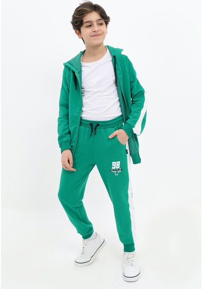 Toontoy Kids Toontoy Erkek Çocuk 2'li Takım Baskılı Kapüşonlu Fermuarlı Cepli Reglan Kol Sweatshirt & Beli Paçası Lastikli Cepli Jogger Eşofman Altı - Bant Detaylı & 2 İplik Yeşil Toontoy Kids Toontoy Erkek Çocuk 2'li Takım Baskılı Kapüşonlu Fermuarlı Cepli Reglan Kol Sweatshirt & Beli Paçası Lastikli Cepli Jogger Eşofman Altı - Bant Detaylı & 2 İplik Yeşil