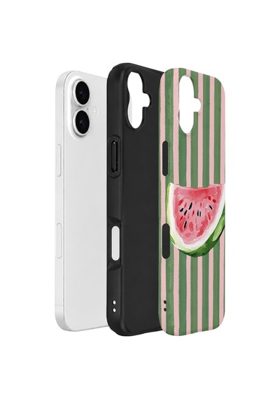 Apple iPhone Uyumlu 16 Vorian Çift Katmanlı Kılıf Watermelon Postcard