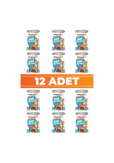 Wondercat Somonlu Yetişkin Kedi Konservesi 400gr X 12 Adet