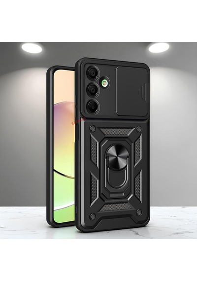 Samsung Galaxy A16 Kılıf Magnetik Standlı Sürgülü Kamera Korumalı Tpu Tank Kapak