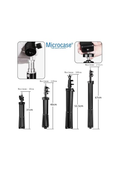 Taşınabilir Projeksiyon Cihazı Vb 1/4 Vida Girişli 2.1 Mt Eğim Ve Açı Ayarlamalı Tripod - Al517