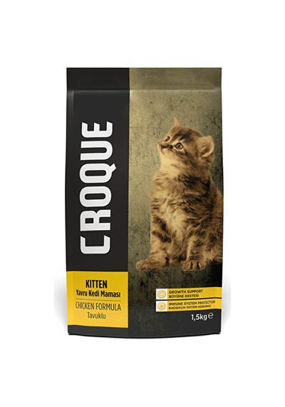 4 Adet Croque Yavru Kedi Kuru Mama Tavuk Etli 1,5 Kg