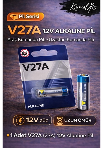V27a 12v Alkaline Pil Araç Kumanda Pili, Uzaktan Kumanda Pili 27a A27 Pil