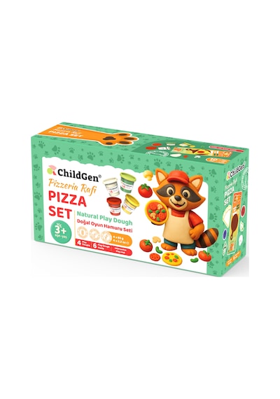 Doğal Oyun Hamuru Sevimli Patiler - Pizza Set Çok  Renkli
