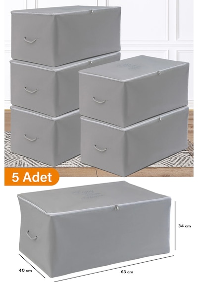 Serstil 5 Adet - Orta Boy Antrasit Hurç 63 X 40 X 34 Cm
