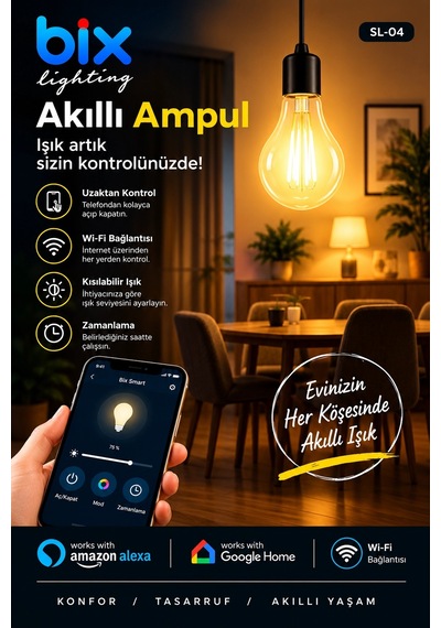 6w Daylight A+ Akıllı Ampul Wifi Uzaktan Kontrol Dim Edilebilir Alexa Google Uyumlu E27 Sarı Diğer