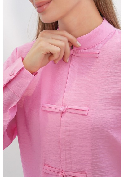 Hiccup Bdart Viskoz Naylon Gömlek Pembe