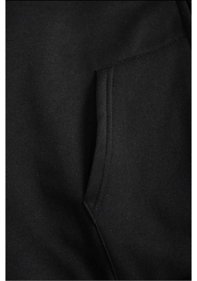 Nzn Collectıon Unisex Kadın Erkek Sevgili Çift Kombini Basic Düz Kapüşonlu 2'li Alt-üst Eşofman Takımı Siyah