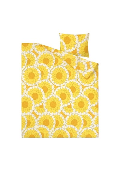 Ikea Kransmalva Tek Kişilik Nevresim Takımı 150 X 200 Cm Beyaz - Sarı