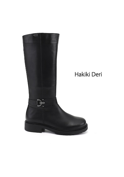 Gönderir Gönderi R Kadın Siyah Fermuarlı Kalın Topuklu Hakiki Deri Çizme Gkzc13452525